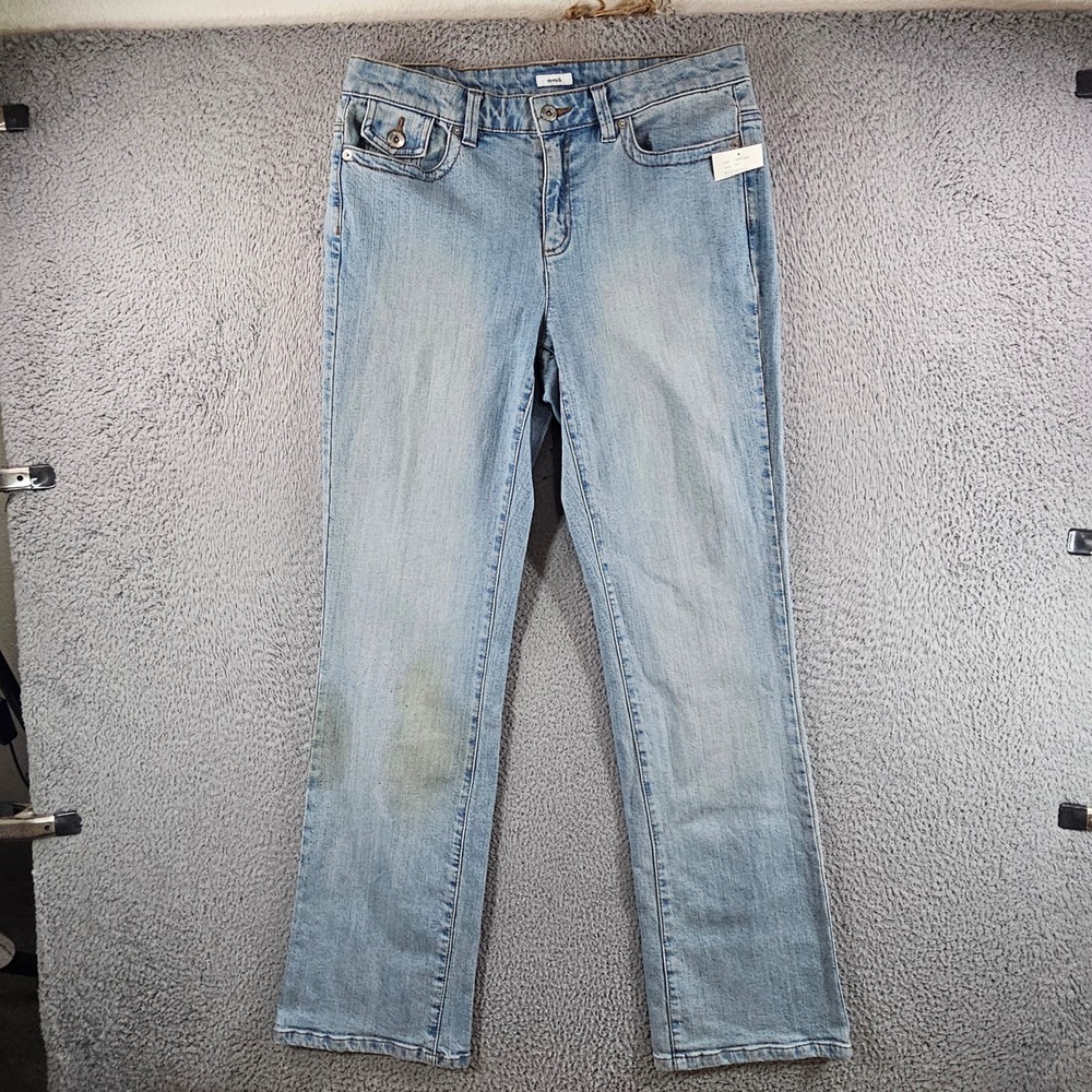 Liz & Co Sentimental Journey Womens Light Wash Straight Leg Jeans Sz 10 NEW NWT